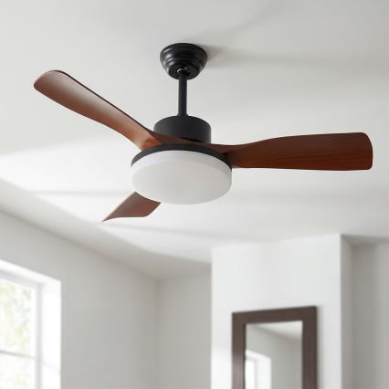 Brilagi - reguliuojamas LED lubų ventiliatorius LED/34W/230V 3000-6500K skersmuo 106 cm juoda/ruda + nuotolinio valdymo pultas