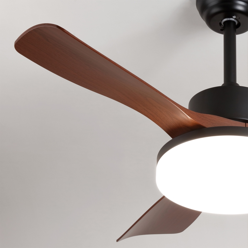 Brilagi - reguliuojamas LED lubų ventiliatorius LED/34W/230V 3000-6500K skersmuo 106 cm juoda/ruda + nuotolinio valdymo pultas