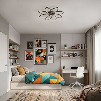 Brilagi - LED dimeriuojamas lubinis ventiliatorius LED/43W/230V, skersmuo 90 cm, juodas + nuotolinis valdymas