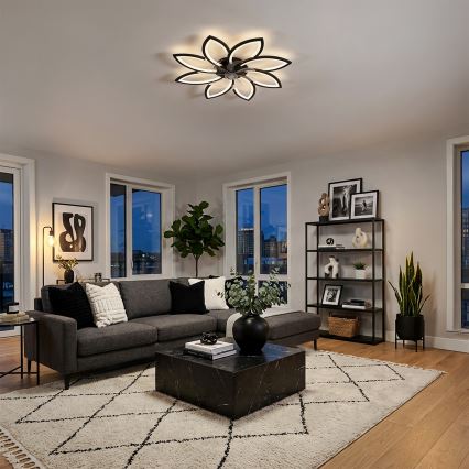 Brilagi - LED dimeriuojamas lubinis ventiliatorius LED/43W/230V, skersmuo 90 cm, juodas + nuotolinis valdymas