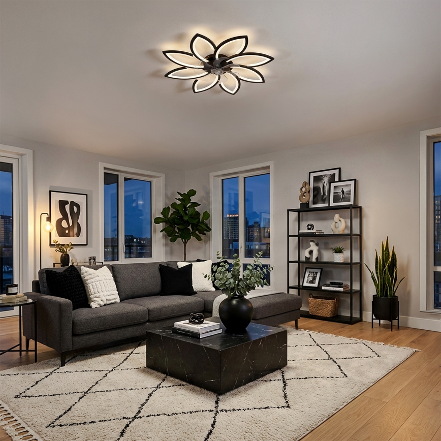 Brilagi - LED dimeriuojamas lubinis ventiliatorius LED/43W/230V, skersmuo 90 cm, juodas + nuotolinis valdymas