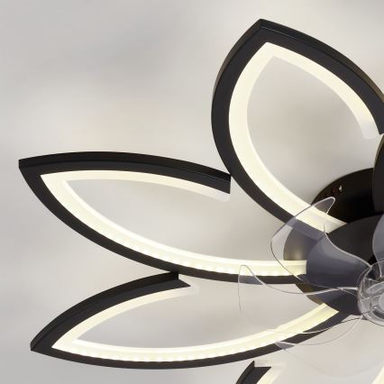 Brilagi - LED dimeriuojamas lubinis ventiliatorius LED/43W/230V, skersmuo 90 cm, juodas + nuotolinis valdymas