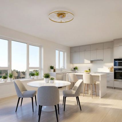 Brilagi - reguliuojamas LED lubų ventiliatorius LED/66W/230V 55 cm baltas/auksinis + nuotolinio valdymo pultas