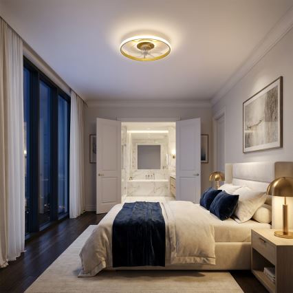 Brilagi - lubų ventiliatorius su reguliuojamu LED apšvietimu LED/66W/230V 3000-6500K skersmuo 55 cm balta/auksinė + nuotolinis valdymas