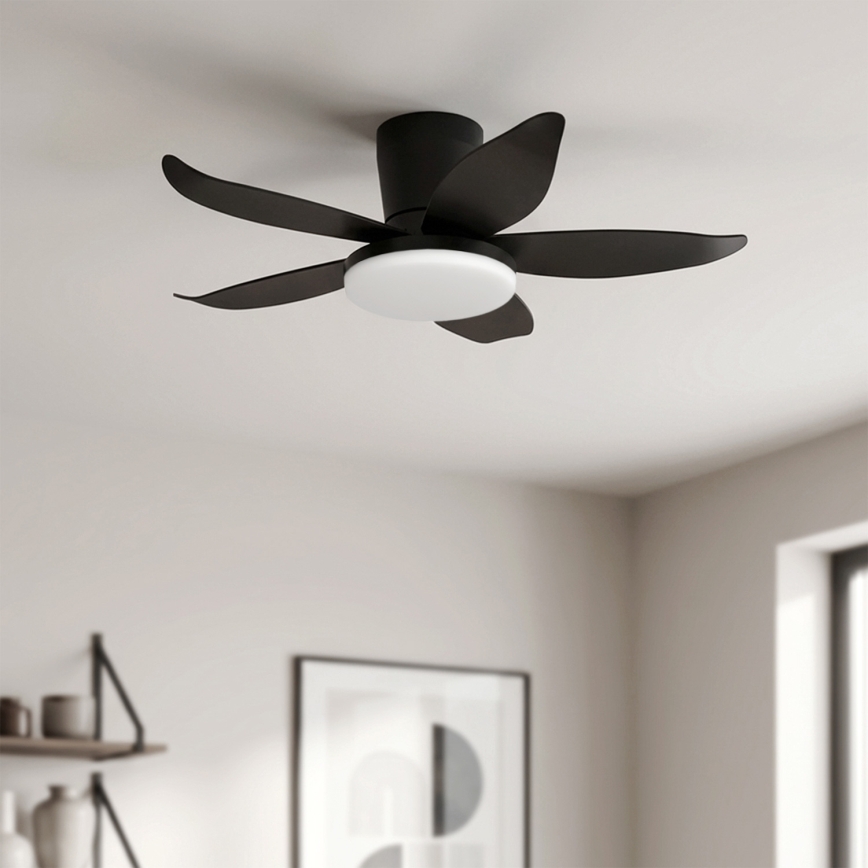 Brilagi - dimeriuojamas LED lubinis ventiliatorius LED/32W/230V Ø95 cm juodas + nuotolinio valdymo pultas