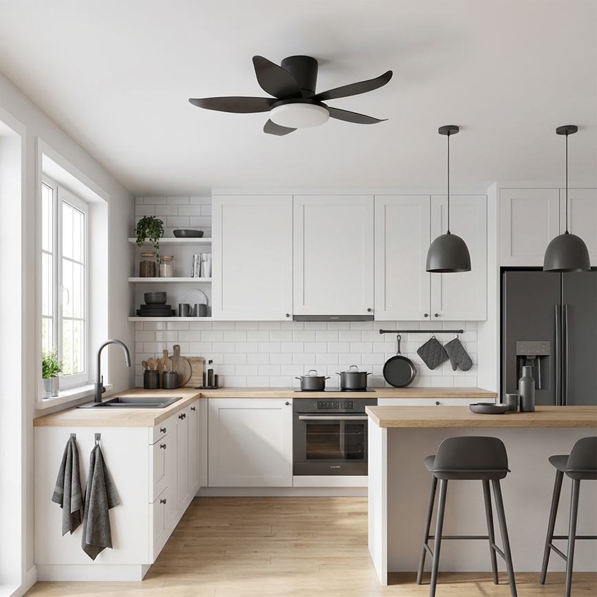 Brilagi - dimeriuojamas LED lubinis ventiliatorius LED/32W/230V Ø95 cm juodas + nuotolinio valdymo pultas