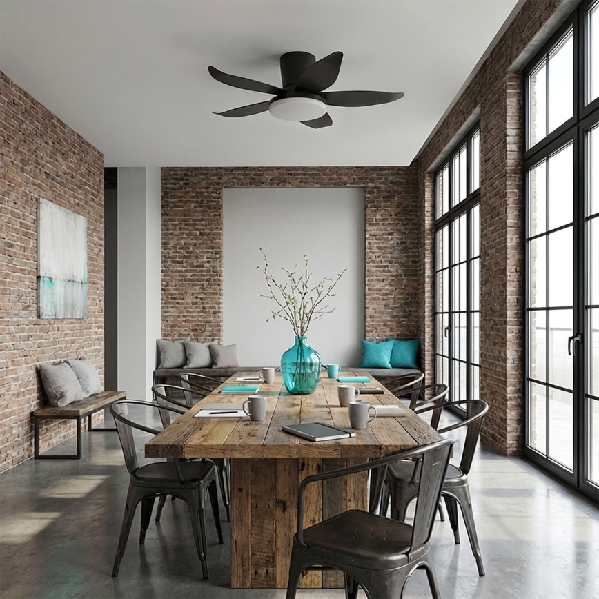 Brilagi - dimeriuojamas LED lubinis ventiliatorius LED/32W/230V Ø95 cm juodas + nuotolinio valdymo pultas