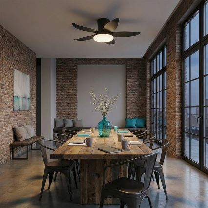 Brilagi - dimeriuojamas LED lubinis ventiliatorius LED/32W/230V Ø95 cm juodas + nuotolinio valdymo pultas