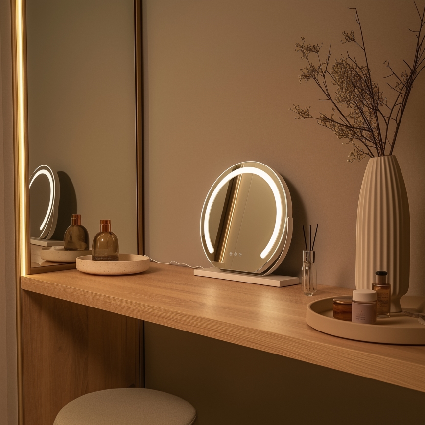 BRILAGI - LED reguliuojamo ryškumo makiažo veidrodis CALIFORNIA LED/14W/230V 3000/4000/6500K 44x40 cm balta