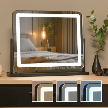 BRILAGI - reguliuojamas LED makiažo veidrodis CALIFORNIA LED/25W/230V 3000/4000/6500K 55x44 cm juodas