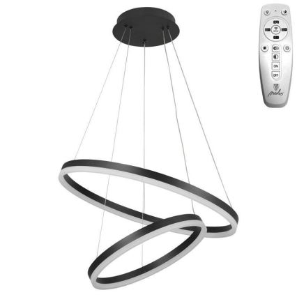 Brilagi - LED dimeriuojamas pakabinamas šviestuvas ant laido CIRCLE LED/70W/230V 3000-6500K skersm. 60 cm juodas + nuotolinis valdymas