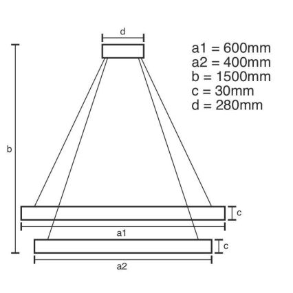 Brilagi - LED reguliuojama liustra ant laido COSMOWAVE LED/115W/230V 3000-6500K + nuotolinio valdymo pultas