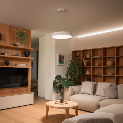 Brilagi - dimeriuojamas pakabinamas šviestuvas ant troselio FALCON II LED/67W/230V 3000-6500K skersmuo 40 cm baltas + nuotolinio valdymo pultas