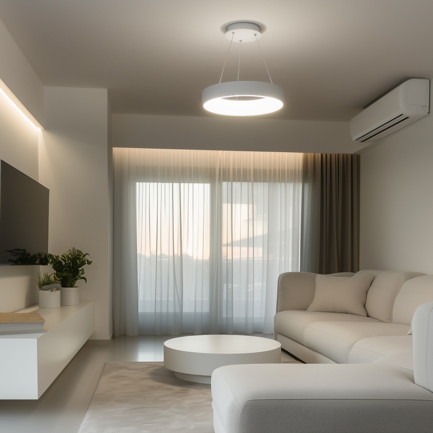 Brilagi - Dimeriuojamas LED pakabinamas šviestuvas ant laido FALCON LED/80W/230V 3000-6500K Ø 60 cm balta + su nuotoliniu pulteliu