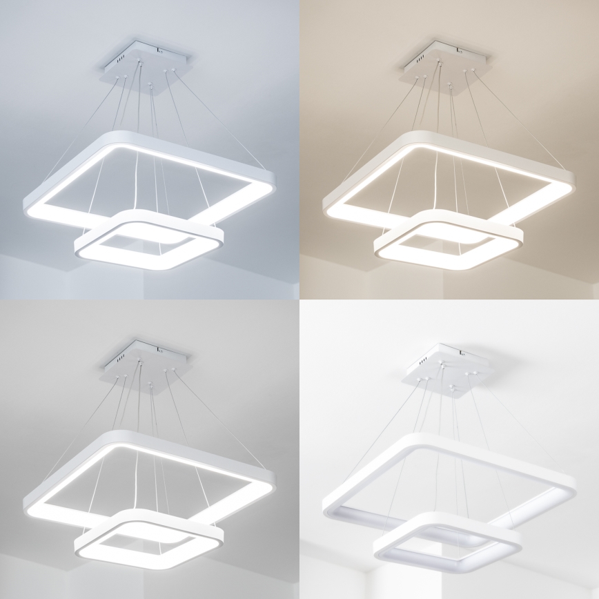 Brilagi - Dimeriuojamas LED pakabinamas šviestuvas ant troselio FALCON SLIM LED/78W/230V 3000-6500K 50x50 cm balta + nuotolinis valdymas