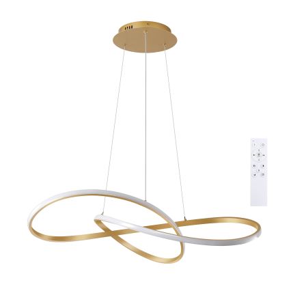 Brilagi - INFINITY LED reguliuojamo ryškumo liustra ant troselio LED/80W/230V 3000-6000K 80x80 cm auksinė + nuotolinis valdymas
