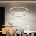Brilagi - reguliuojamas LED pakabinamas šviestuvas ant laido PORTOFINO LED/98W/230V 3000-6000K skersmuo 80 cm smėlio spalvos + nuotolinis valdymas