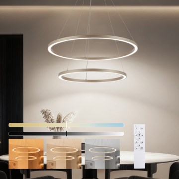 Brilagi - reguliuojamas LED pakabinamas šviestuvas ant laido PORTOFINO LED/98W/230V 3000-6000K skersmuo 80 cm smėlio spalvos + nuotolinis valdymas