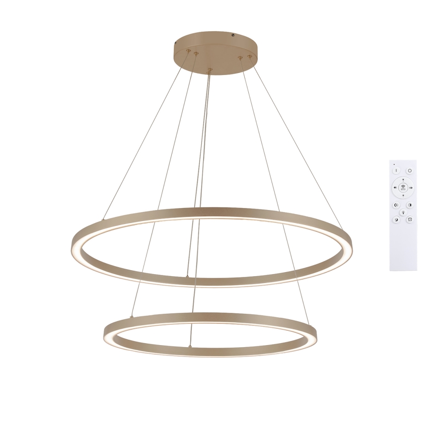 Brilagi - reguliuojamas LED pakabinamas šviestuvas ant laido PORTOFINO LED/98W/230V 3000-6000K skersmuo 80 cm smėlio spalvos + nuotolinis valdymas