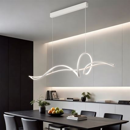 BRILAGI - LED reguliuojamas pakabinamas šviestuvas ant laido SIGNATURE LED/55W/230V 3000-6000K 120x23 cm balta + su nuotoliniu pultu