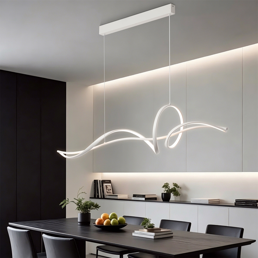 BRILAGI - LED reguliuojamas pakabinamas šviestuvas ant laido SIGNATURE LED/55W/230V 3000-6000K 120x23 cm balta + su nuotoliniu pultu