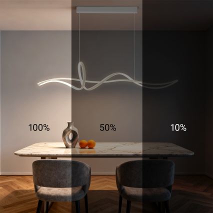 BRILAGI - LED reguliuojamas pakabinamas šviestuvas ant laido SIGNATURE LED/55W/230V 3000-6000K 120x23 cm balta + su nuotoliniu pultu