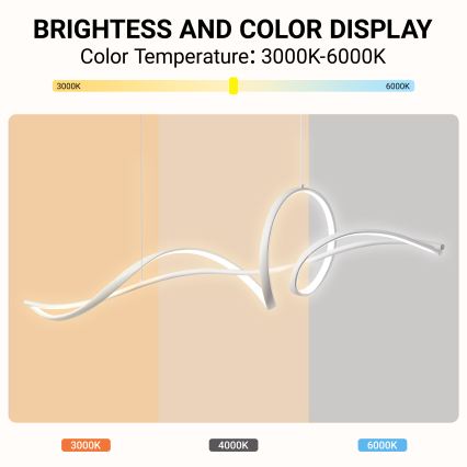 Brilagi - LED reguliuojamas pakabinamas šviestuvas ant laido SIGNATURE LED/55W/230V 3000-6000K 120x23 cm balta + su nuotoliniu pultu