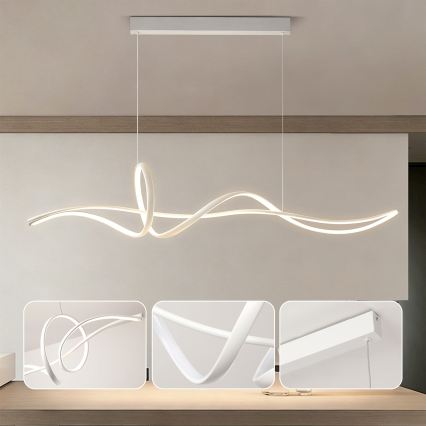 BRILAGI - LED reguliuojamas pakabinamas šviestuvas ant laido SIGNATURE LED/55W/230V 3000-6000K 120x23 cm balta + su nuotoliniu pultu