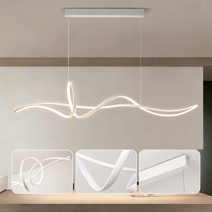 BRILAGI - LED reguliuojamas pakabinamas šviestuvas ant laido SIGNATURE LED/55W/230V 3000-6000K 120x23 cm balta + su nuotoliniu pultu
