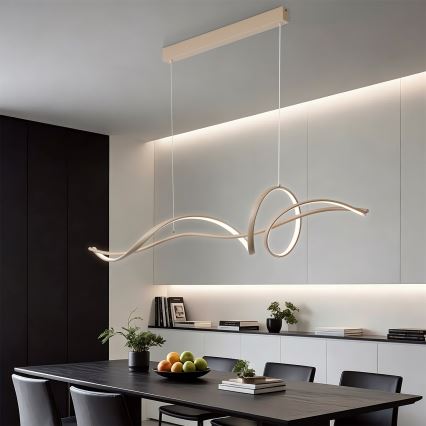 BRILAGI - reguliuojamo ryškumo LED liustra ant laido SIGNATURE LED/55W/230V 3000-6000K 120x23 cm smėlinė + nuotolinis valdymas