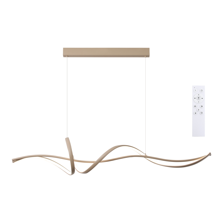 Brilagi - reguliuojamo ryškumo LED liustra ant laido SIGNATURE LED/55W/230V 3000-6000K 120x23 cm smėlinė + nuotolinis valdymas