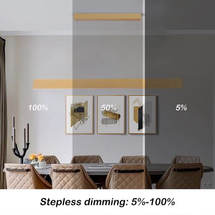 Brilagi - dimeriuojamas LED liustras ant laido SLIMLINE LED/40W/230V 3000-6000K ąžuolo dekoras + nuotolinis valdymas