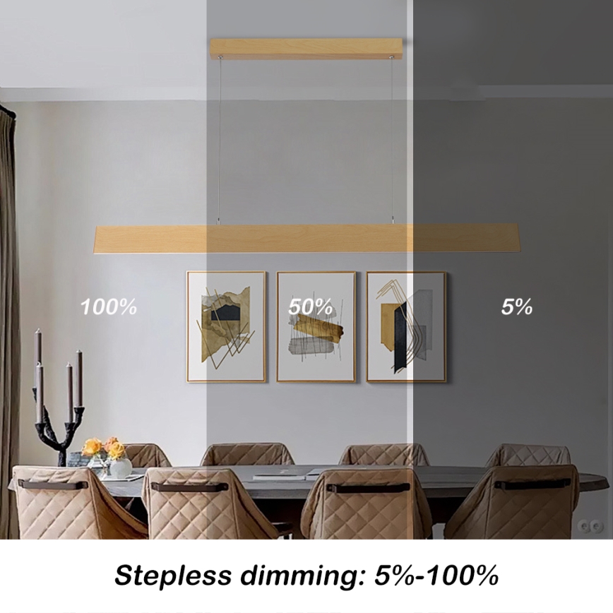 Brilagi - dimeriuojamas LED liustras ant laido SLIMLINE LED/40W/230V 3000-6000K ąžuolo dekoras + nuotolinis valdymas