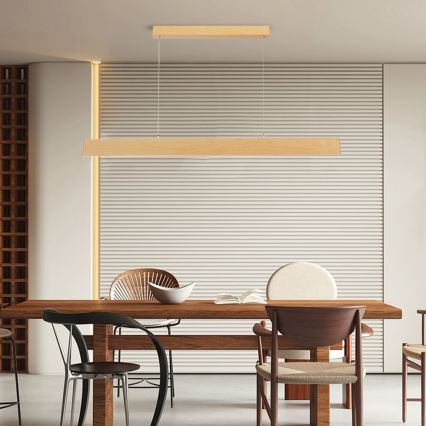 Brilagi - dimeriuojamas LED liustras ant laido SLIMLINE LED/40W/230V 3000-6000K ąžuolo dekoras + nuotolinis valdymas