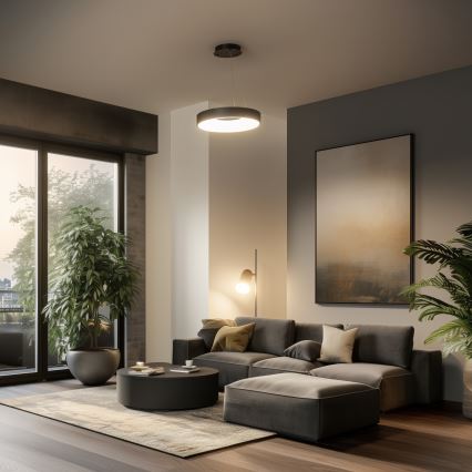 Brilagi - Reguliuojamas LED pakabinamas šviestuvas ant laido FALCON II LED/67W/230V 3000-6500K skersmuo 40 cm juodas + su nuotoliniu pultu