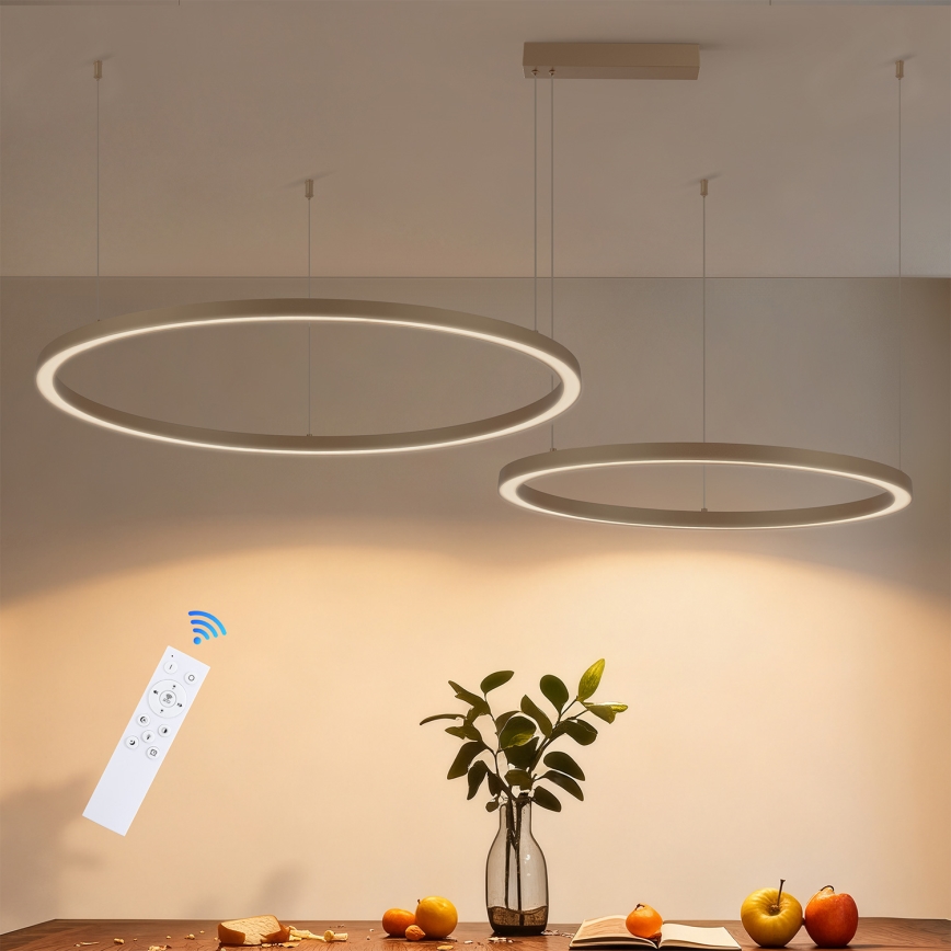 Brilagi - LED dimeriuojama liustra ant laido PORTOFINO LED/98W/230V 3000-6000K smėlinė + nuotolinis valdymas