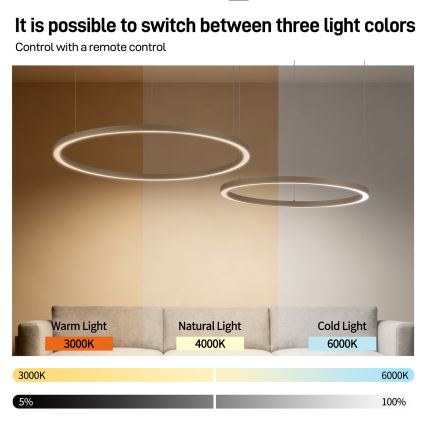 Brilagi - LED dimeriuojama liustra ant laido PORTOFINO LED/98W/230V 3000-6000K smėlinė + nuotolinis valdymas