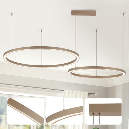 Brilagi - LED dimeriuojama liustra ant laido PORTOFINO LED/98W/230V 3000-6000K smėlinė + nuotolinis valdymas