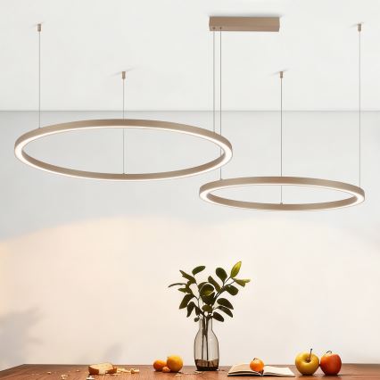 Brilagi - LED dimeriuojama liustra ant laido PORTOFINO LED/98W/230V 3000-6000K smėlinė + nuotolinis valdymas