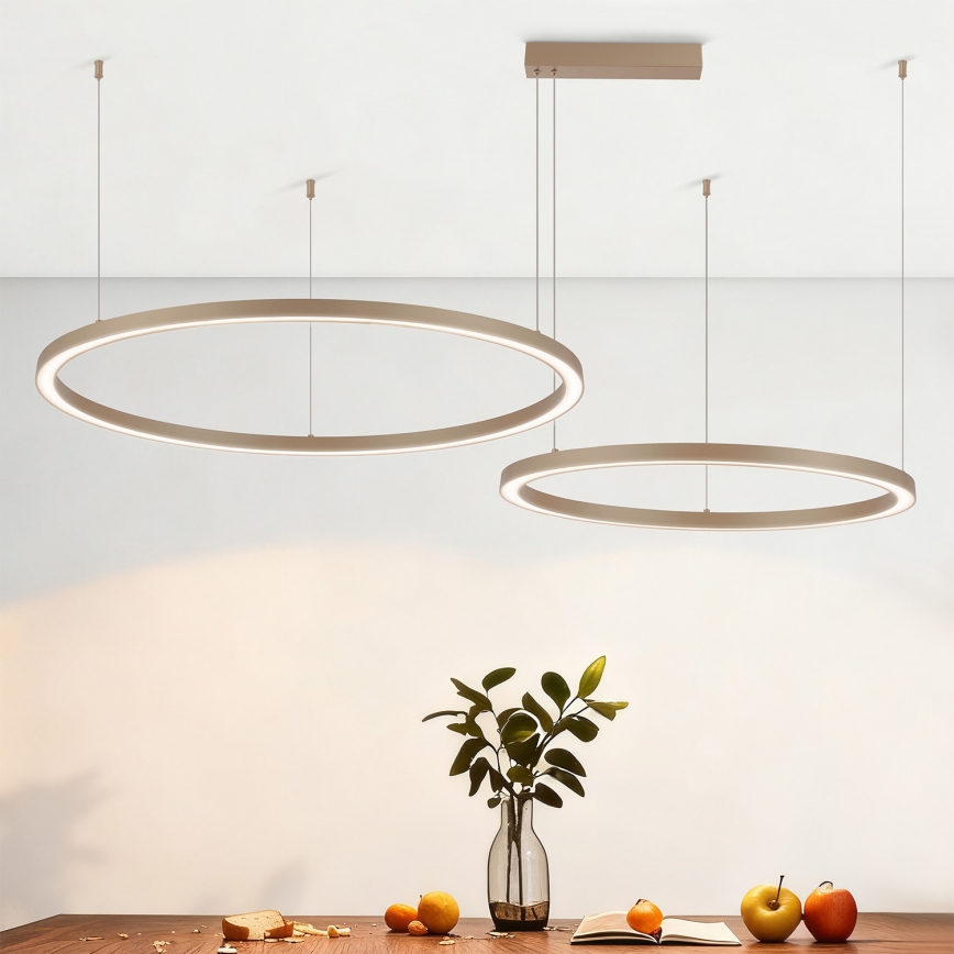 Brilagi - LED dimeriuojama liustra ant laido PORTOFINO LED/98W/230V 3000-6000K smėlinė + nuotolinis valdymas
