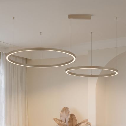 Brilagi - LED dimeriuojama liustra ant laido PORTOFINO LED/98W/230V 3000-6000K smėlinė + nuotolinis valdymas