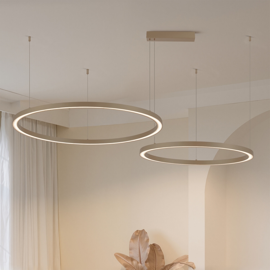 Brilagi - LED dimeriuojama liustra ant laido PORTOFINO LED/98W/230V 3000-6000K smėlinė + nuotolinis valdymas