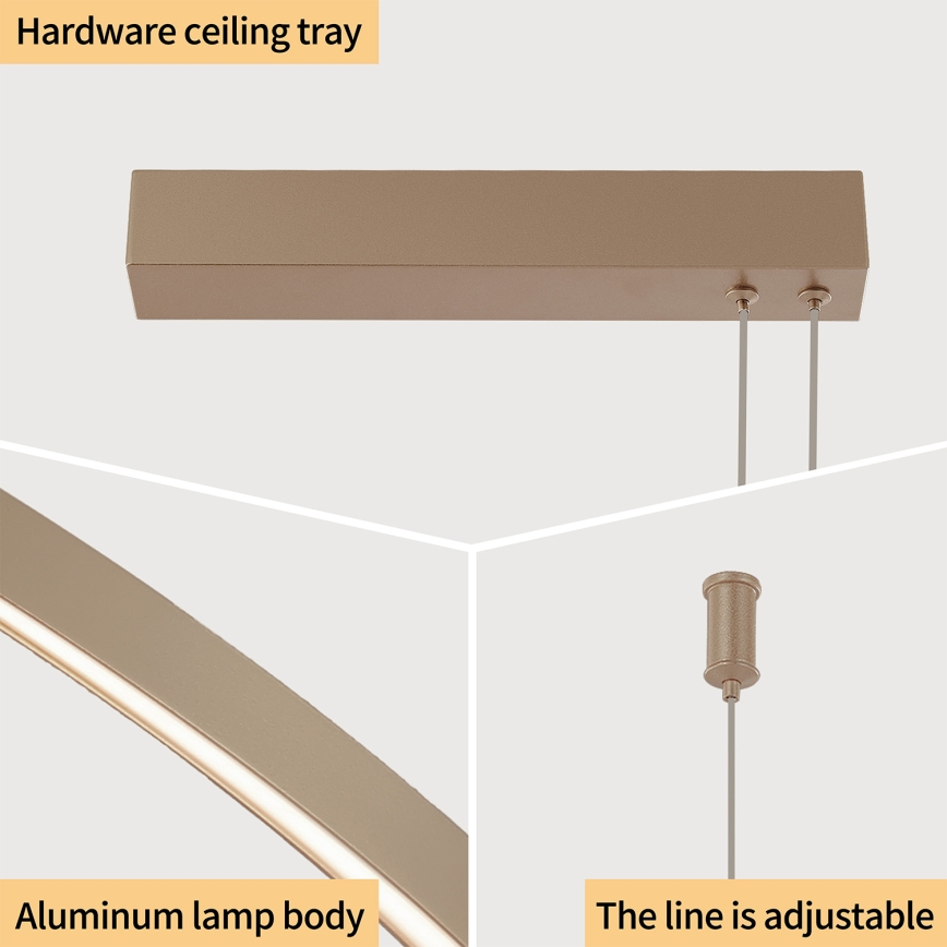 Brilagi - LED dimeriuojama liustra ant laido PORTOFINO LED/98W/230V 3000-6000K smėlinė + nuotolinis valdymas