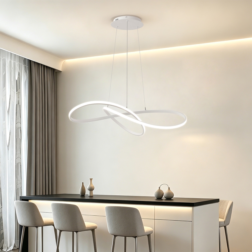 BRILAGI - reguliuojamas LED pakabinamas šviestuvas ant laido INFINITY LED/80W/230V 3000-6000K 80x80 cm balta + nuotolinis valdymas