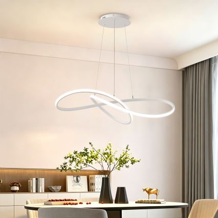 BRILAGI - reguliuojamas LED pakabinamas šviestuvas ant laido INFINITY LED/80W/230V 3000-6000K 80x80 cm balta + nuotolinis valdymas