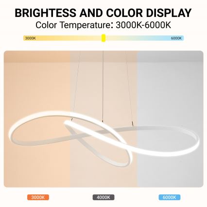 BRILAGI - reguliuojamas LED pakabinamas šviestuvas ant laido INFINITY LED/80W/230V 3000-6000K 80x80 cm balta + nuotolinis valdymas