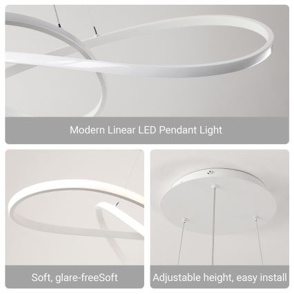 BRILAGI - reguliuojamas LED pakabinamas šviestuvas ant laido INFINITY LED/80W/230V 3000-6000K 80x80 cm balta + nuotolinis valdymas