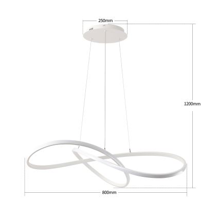 Brilagi - reguliuojamas LED pakabinamas šviestuvas ant laido INFINITY LED/80W/230V 3000-6000K 80x80 cm balta + nuotolinis valdymas