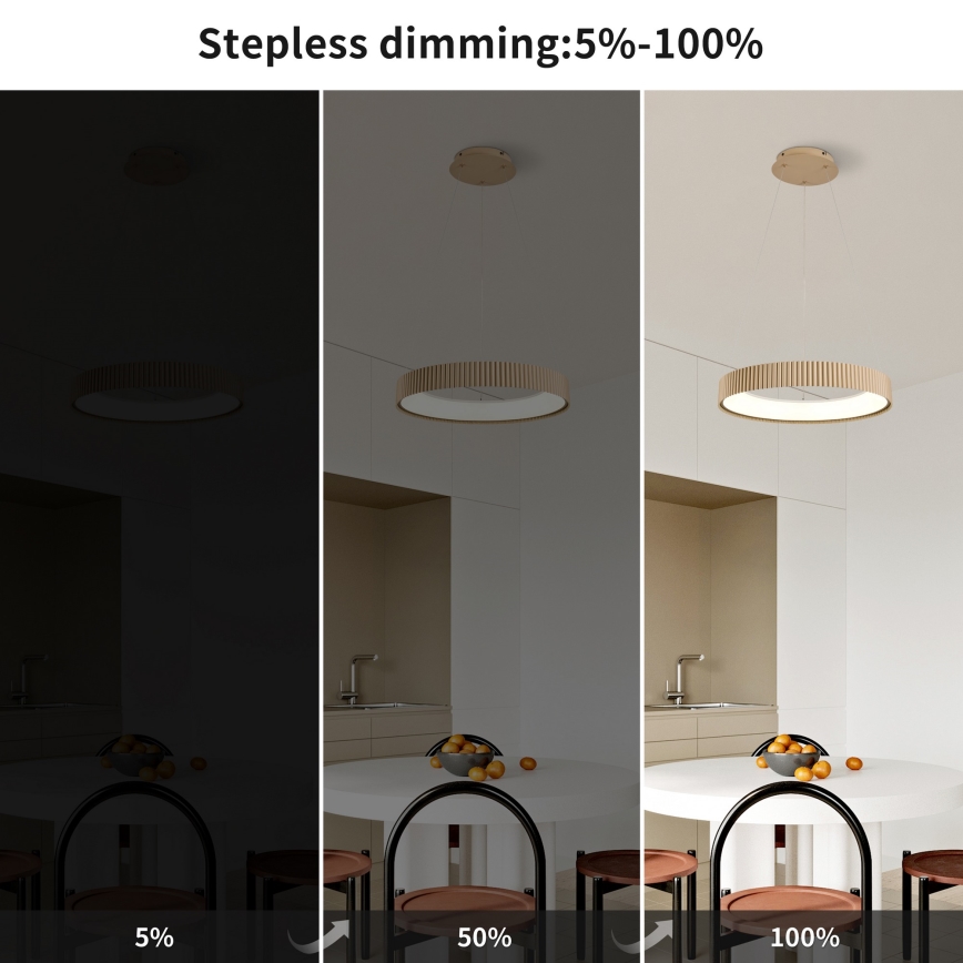 Brilagi - LED dimeriuojamas pakabinamas šviestuvas ant laido FALCON MODERN LED/30W/230V 3000-6500K 40 cm smėlio spalvos + nuotolinis valdymas