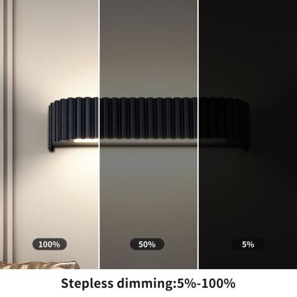 BRILAGI - LED dimeriuojamas sieninis šviestuvas FALCON MODERN LED/14W/230V 3000-6000K 40 cm juodas + su nuotoliniu pulteliu